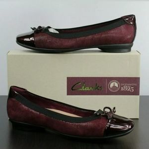 COPY - NEW Clarks Candra Glow Burgundy Maroon Wine Flats